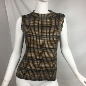 Vince Camuto Sweater Geometric Cotton Sleeveless PM